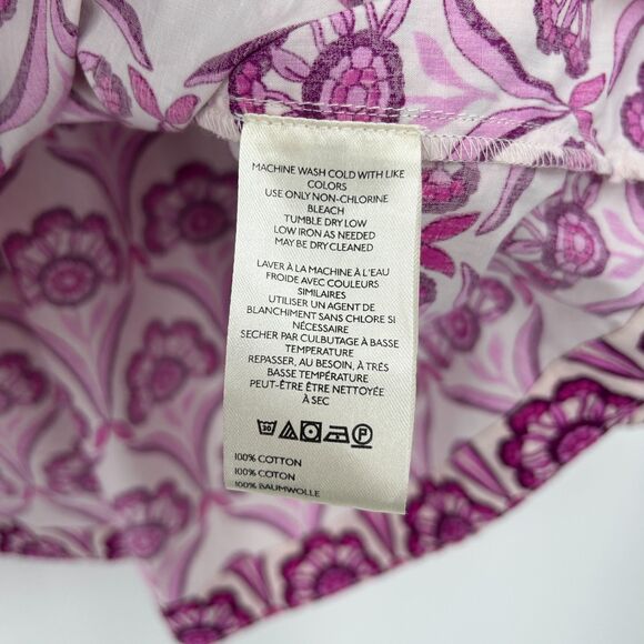 NWT ANTHROPOLOGIE Maeve Purple White Zooey Bubble Sleeve Pleated Crop Blouse XL - Picture 7 of 7